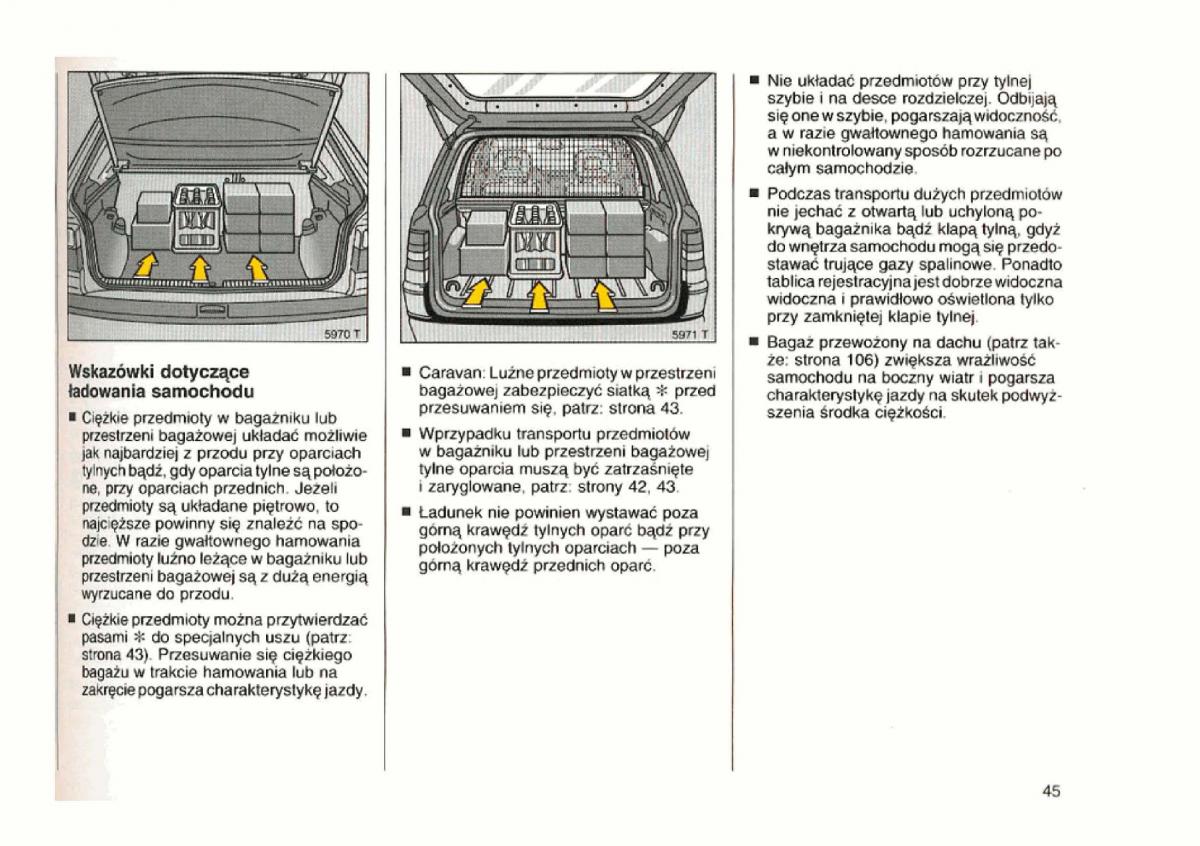 Opel astra I 1 F instrukcja obslugi / page 45