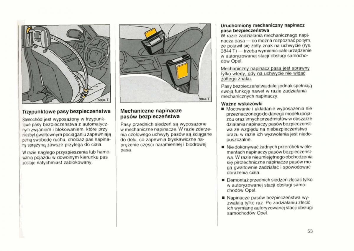 Opel astra I 1 F instrukcja obslugi / page 52