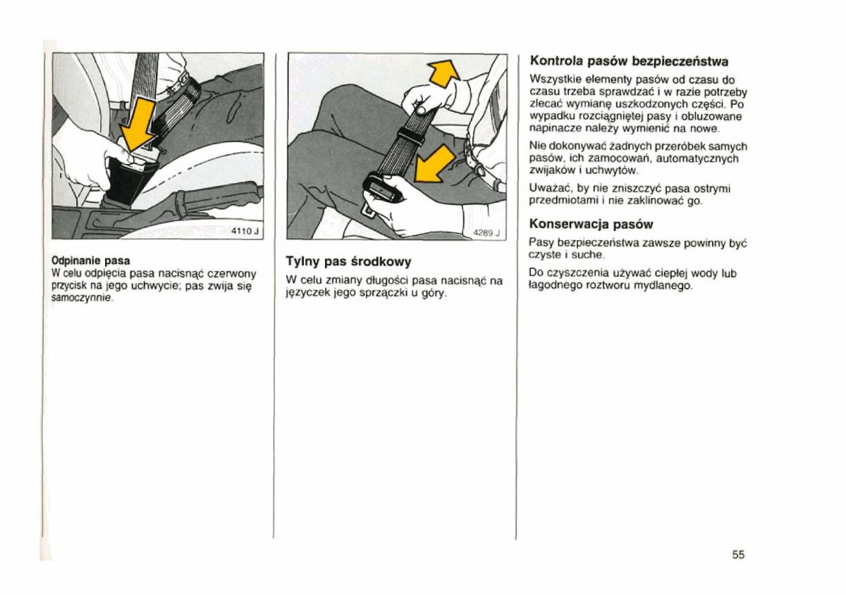 Opel astra I 1 F instrukcja obslugi / page 54