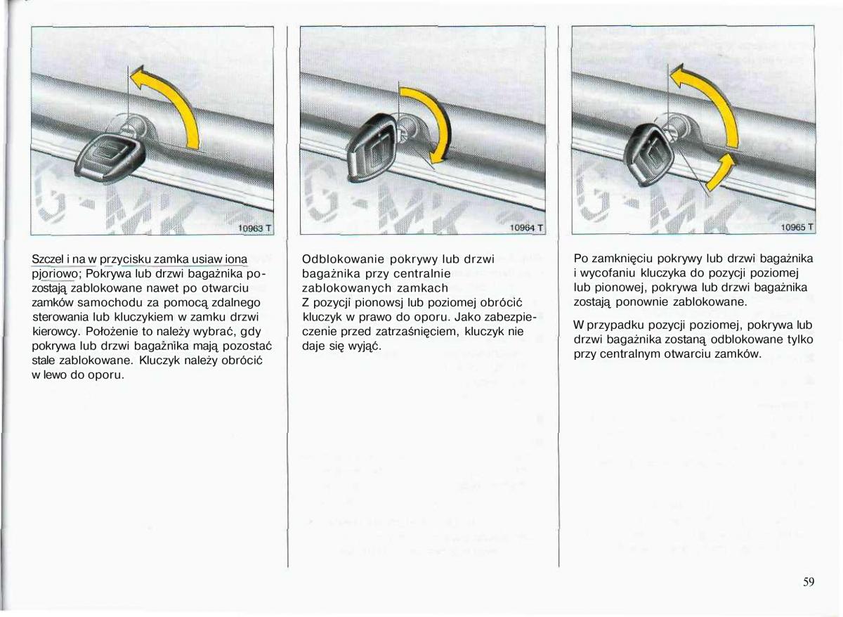 Opel Astra II 2 G instrukcja obslugi / page 60