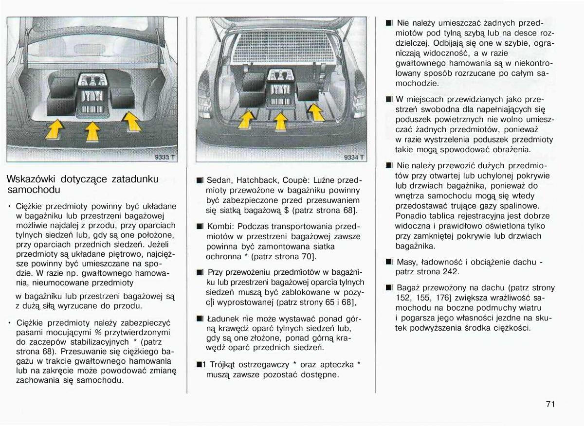 Opel Astra II 2 G instrukcja obslugi / page 72