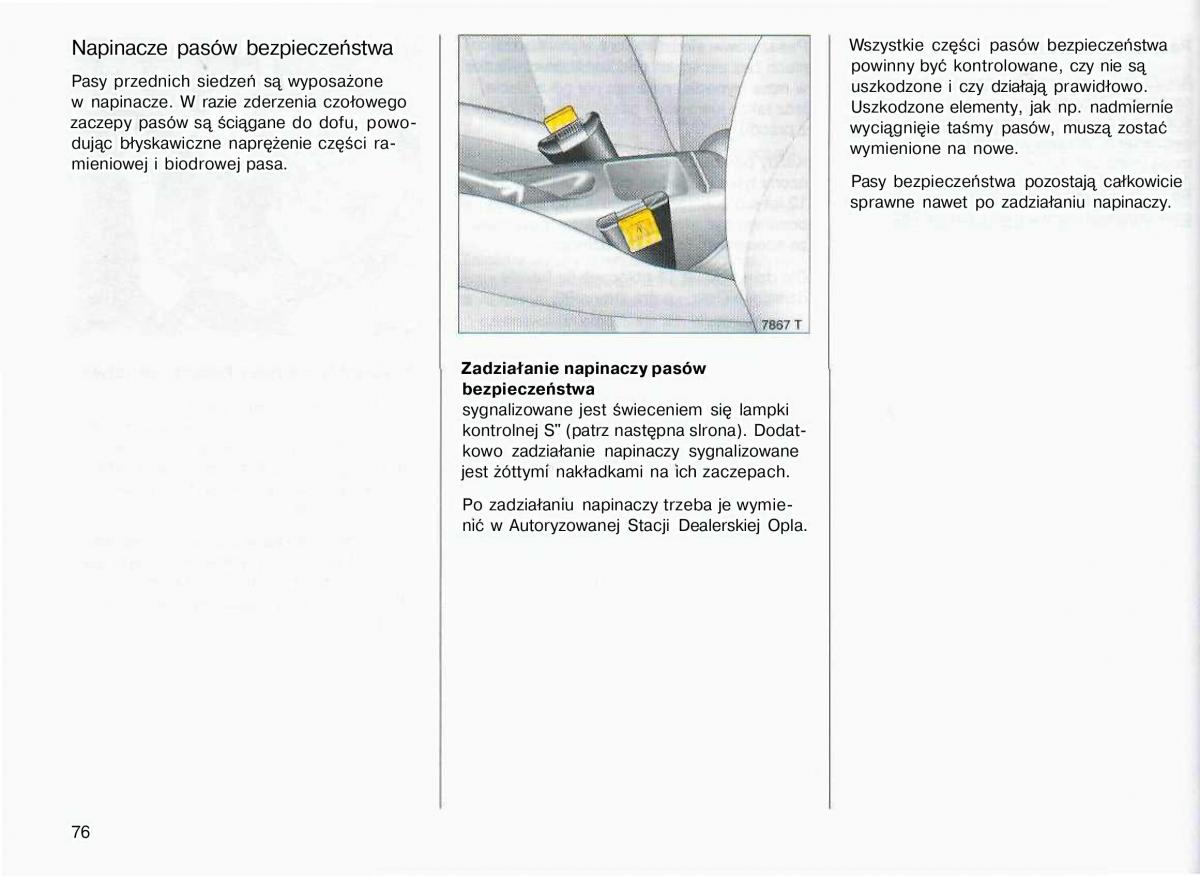 Opel Astra II 2 G instrukcja obslugi / page 77