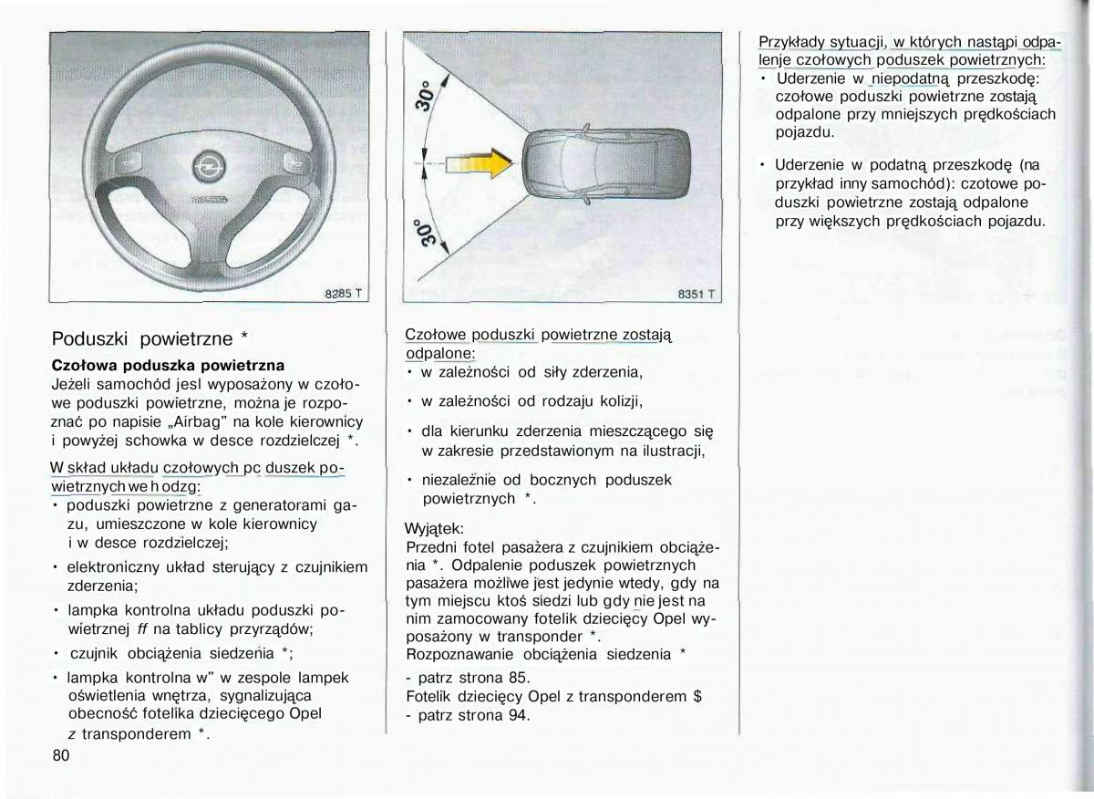 Opel Astra II 2 G instrukcja obslugi / page 81