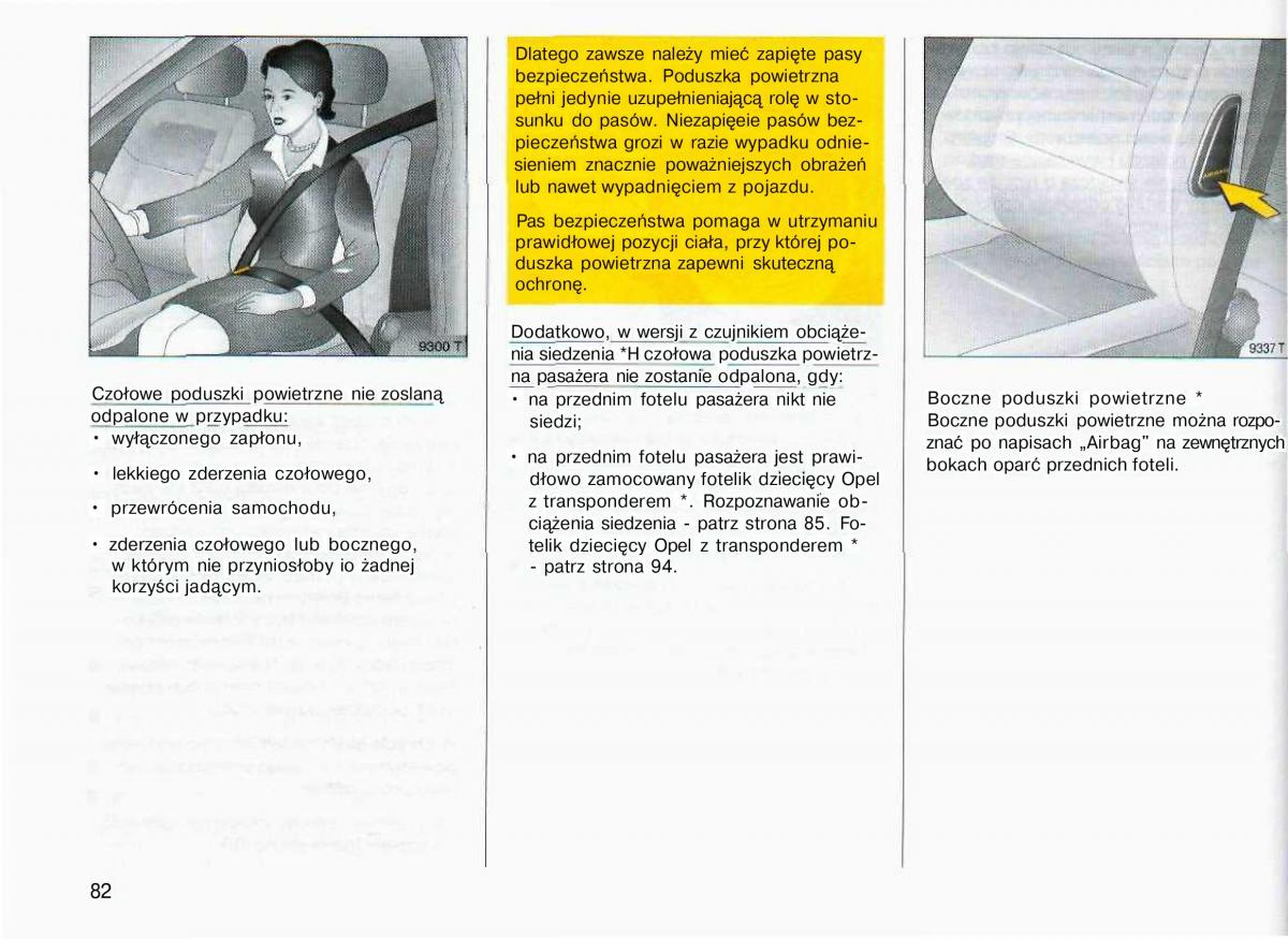 Opel Astra II 2 G instrukcja obslugi / page 83