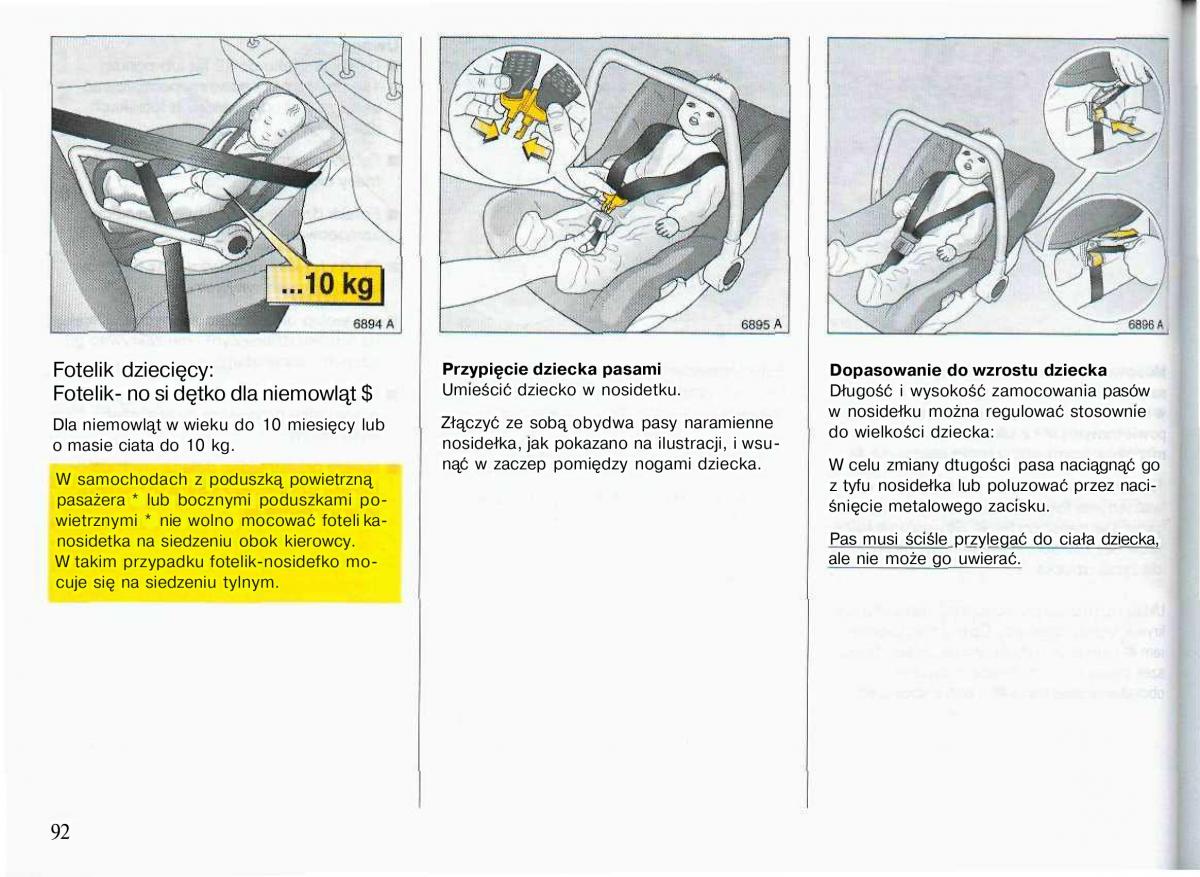 Opel Astra II 2 G instrukcja obslugi / page 93