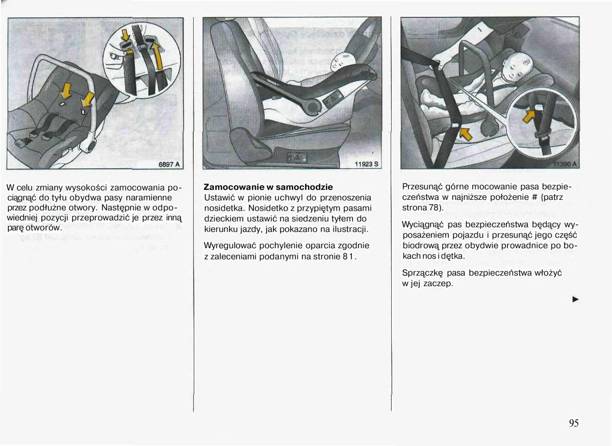 Opel Astra II 2 G instrukcja obslugi / page 96