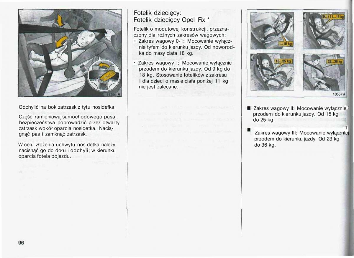 Opel Astra II 2 G instrukcja obslugi / page 97