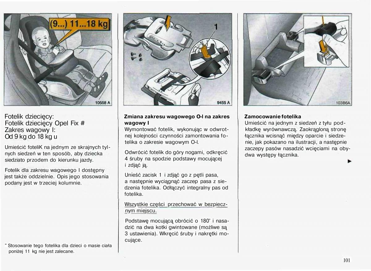 Opel Astra II 2 G instrukcja obslugi / page 102