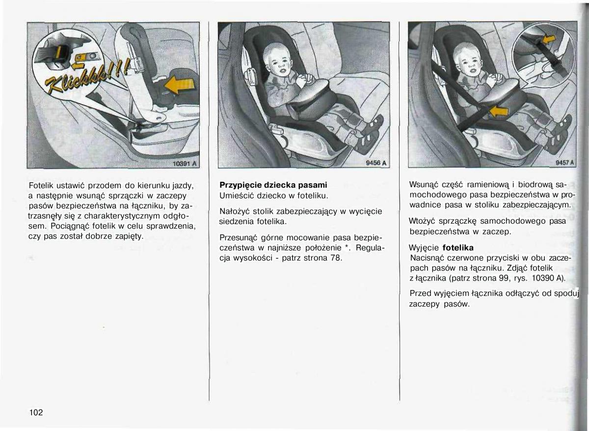 Opel Astra II 2 G instrukcja obslugi / page 103