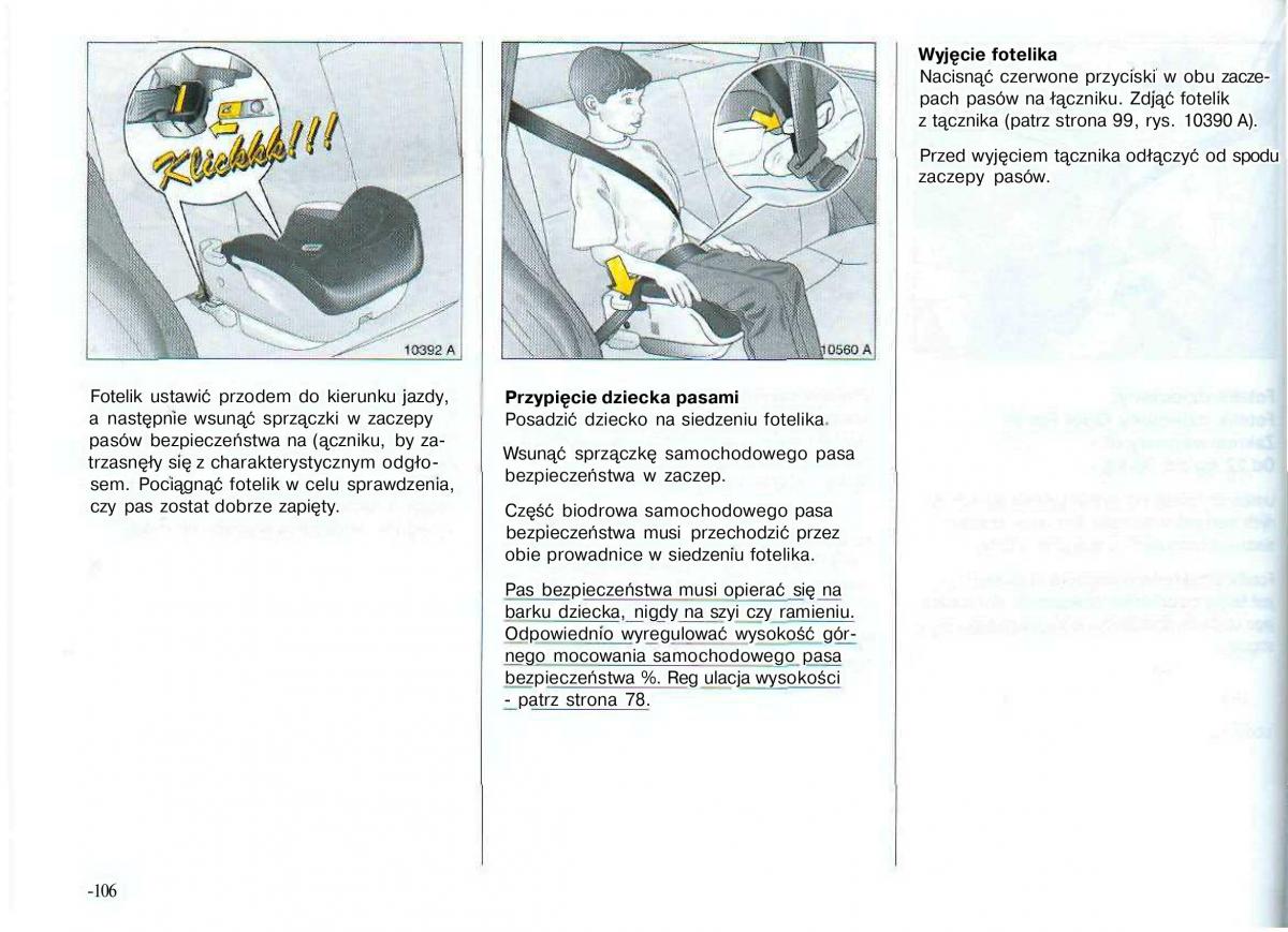 Opel Astra II 2 G instrukcja obslugi / page 107