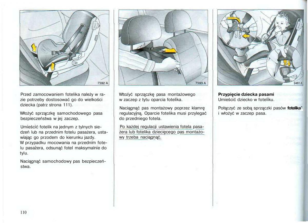 Opel Astra II 2 G instrukcja obslugi / page 111