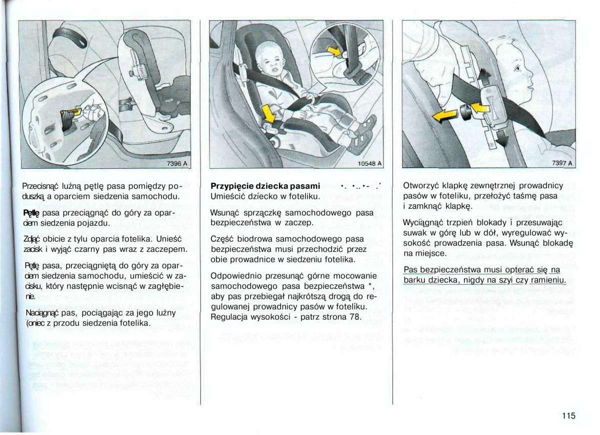 Opel Astra II 2 G instrukcja obslugi / page 116