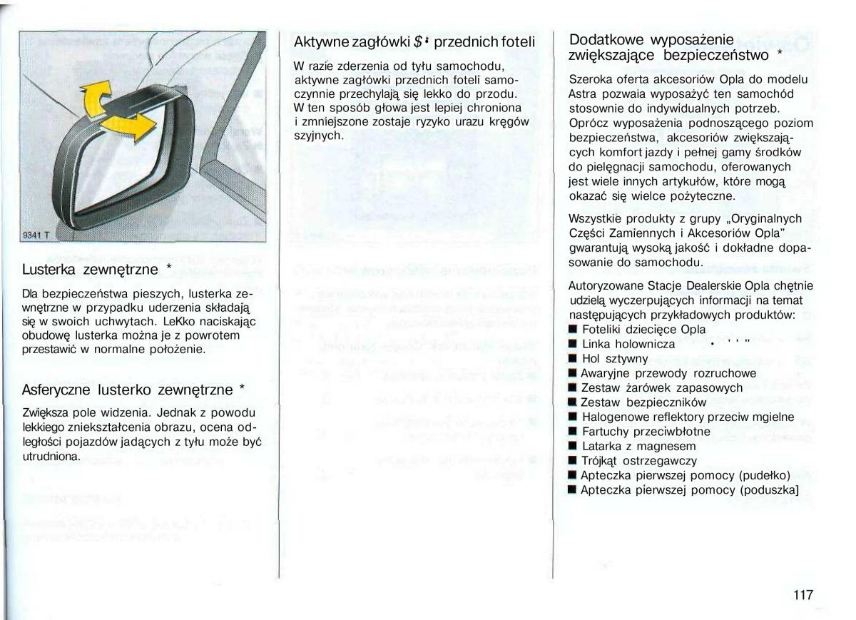 Opel Astra II 2 G instrukcja obslugi / page 118