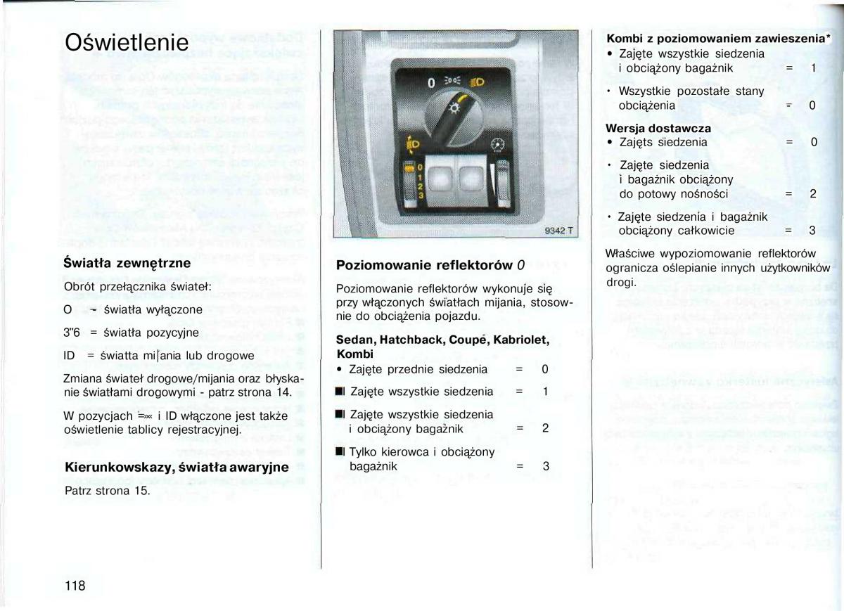 Opel Astra II 2 G instrukcja obslugi / page 119