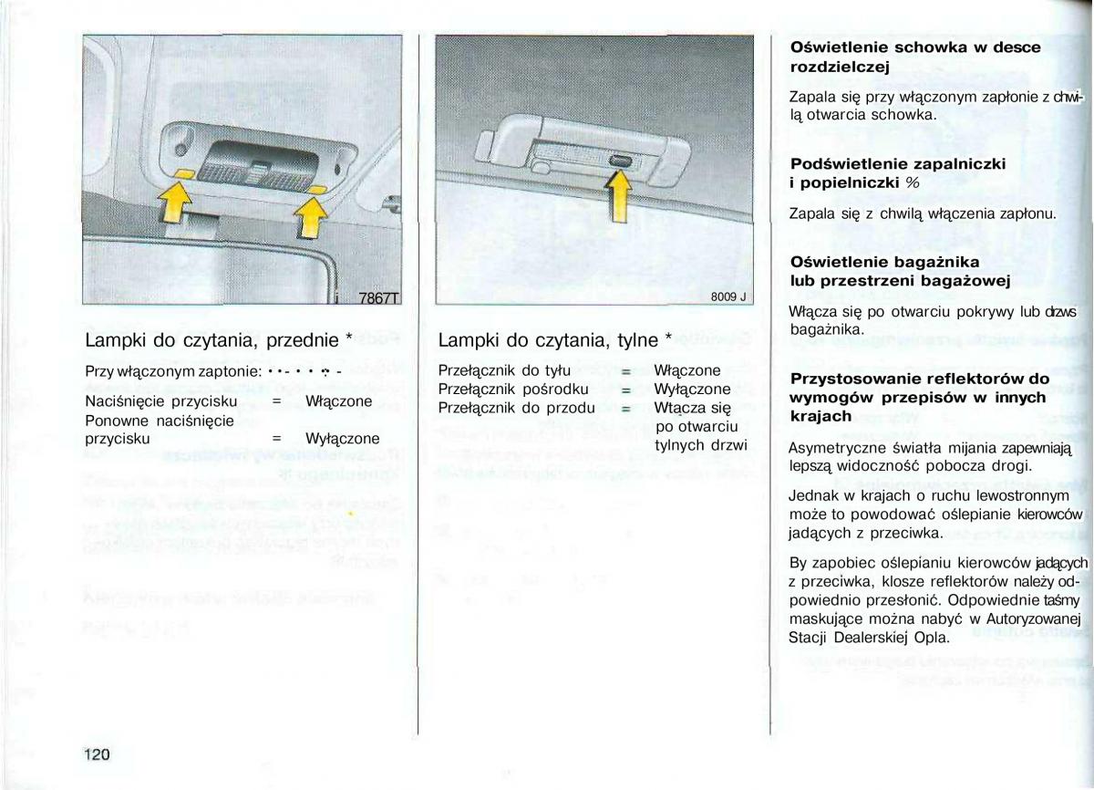 Opel Astra II 2 G instrukcja obslugi / page 121