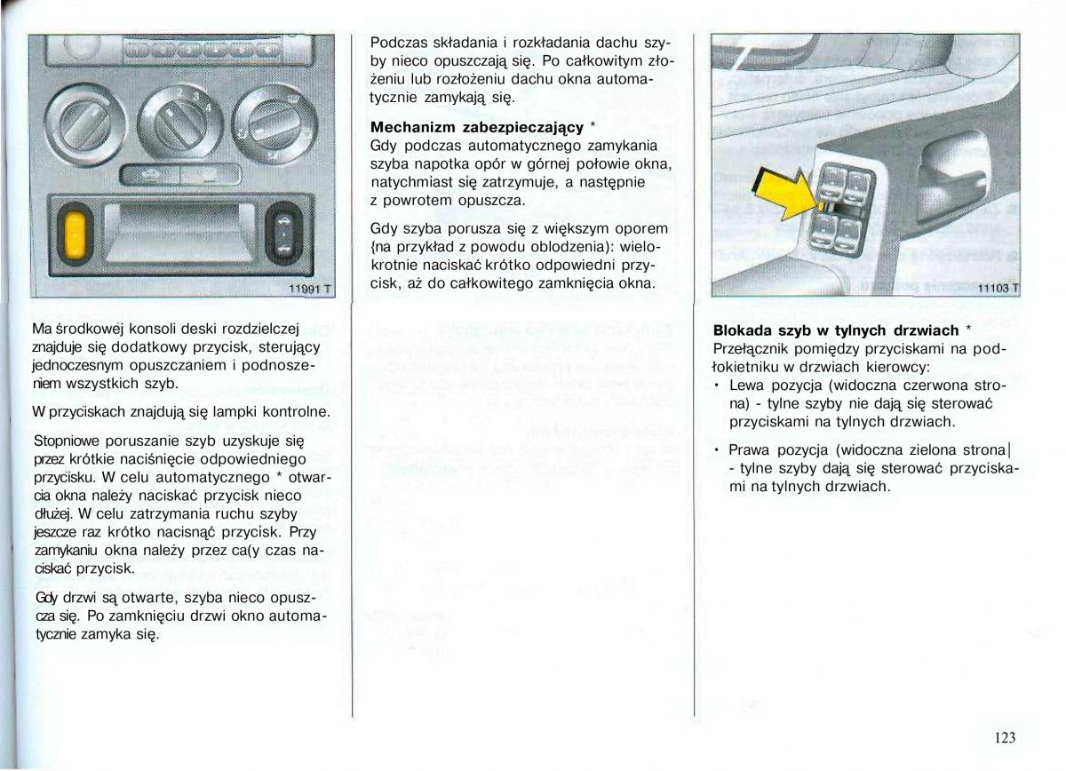 Opel Astra II 2 G instrukcja obslugi / page 124