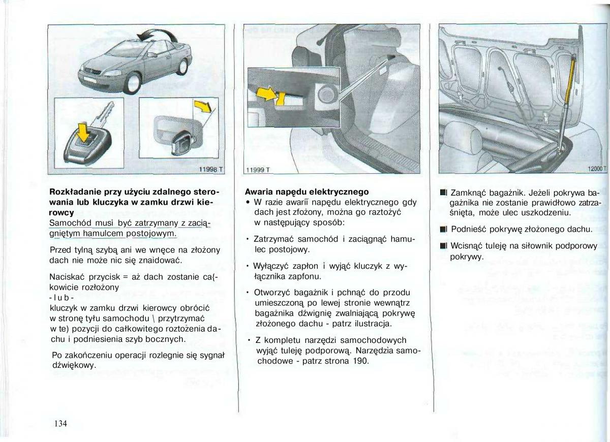 Opel Astra II 2 G instrukcja obslugi / page 135