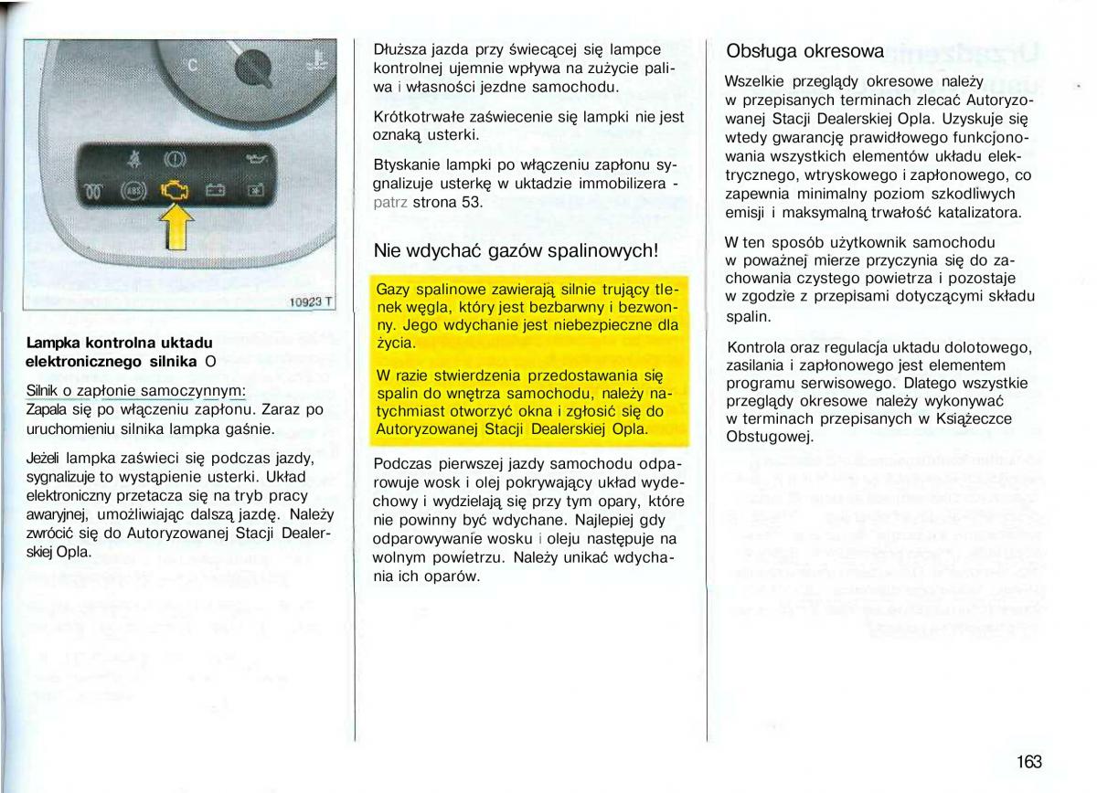 Opel Astra II 2 G instrukcja obslugi / page 164