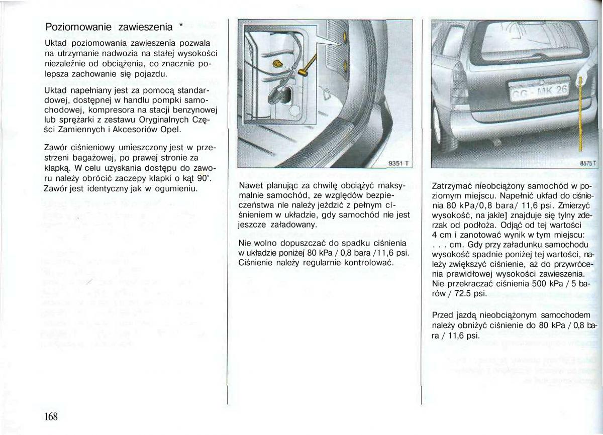 Opel Astra II 2 G instrukcja obslugi / page 167