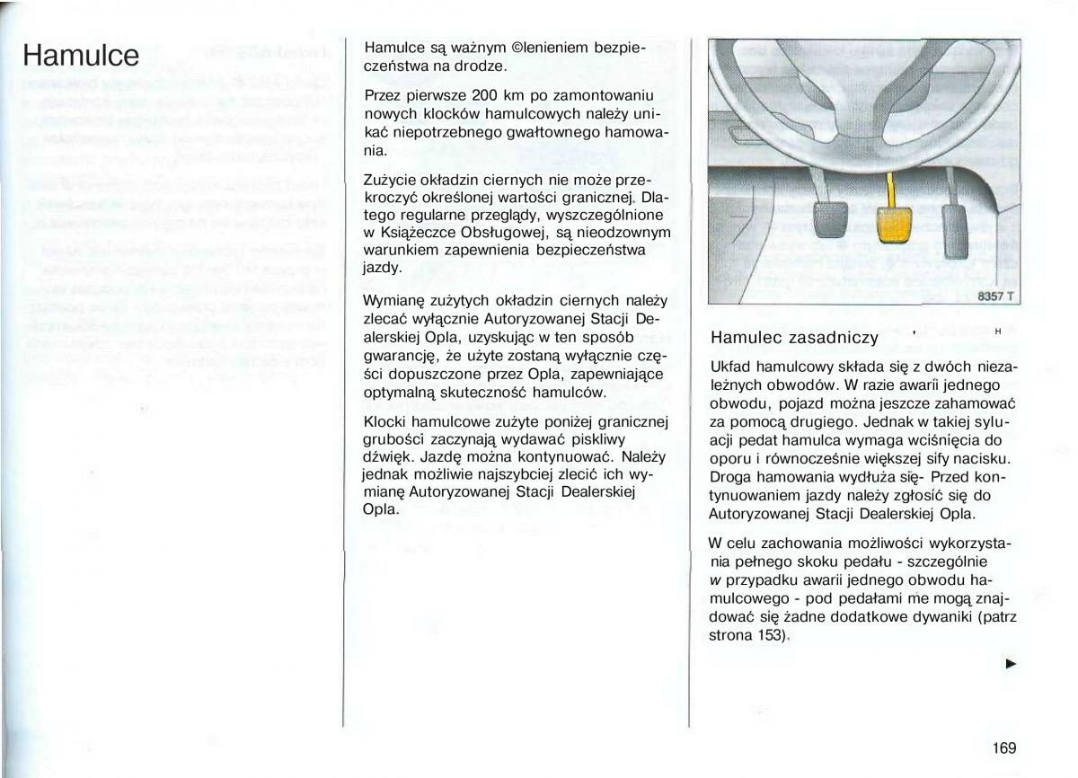 Opel Astra II 2 G instrukcja obslugi / page 170