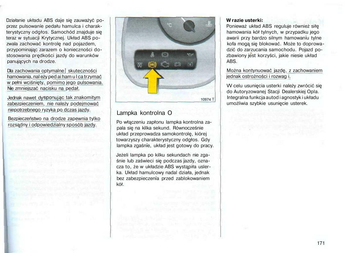 Opel Astra II 2 G instrukcja obslugi / page 172