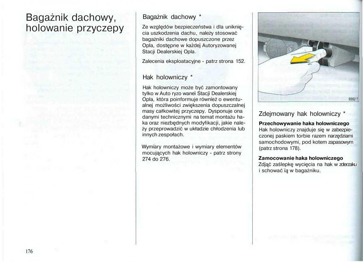 Opel Astra II 2 G instrukcja obslugi / page 177