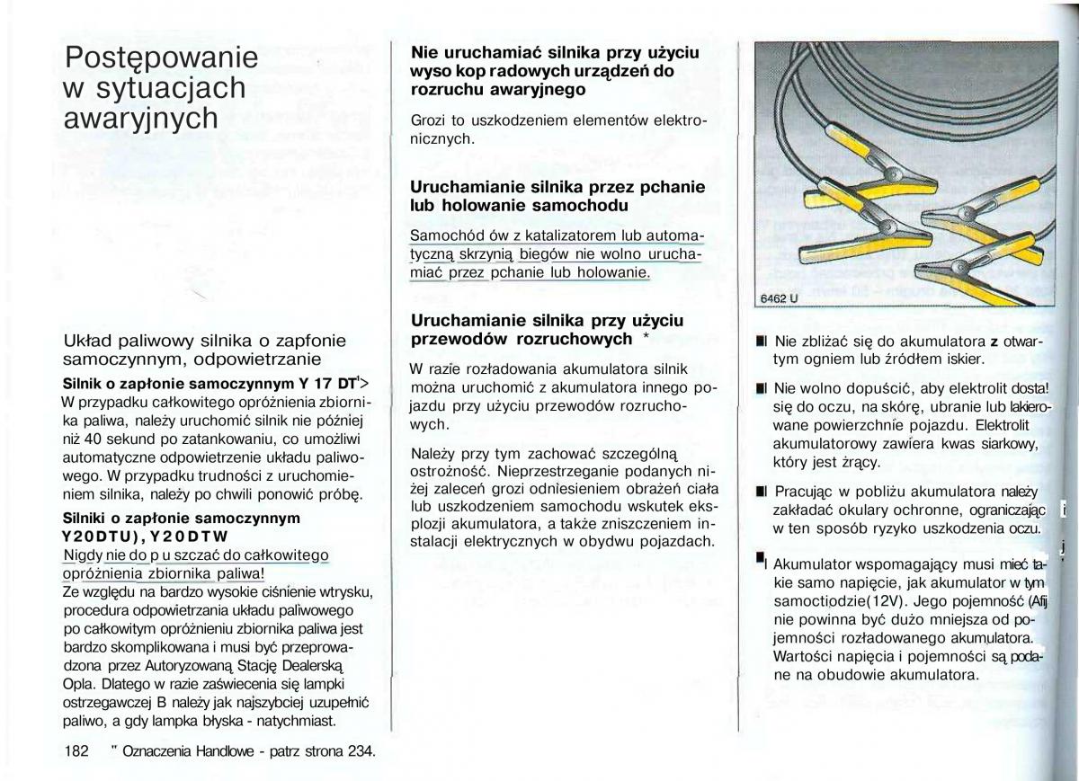 Opel Astra II 2 G instrukcja obslugi / page 183