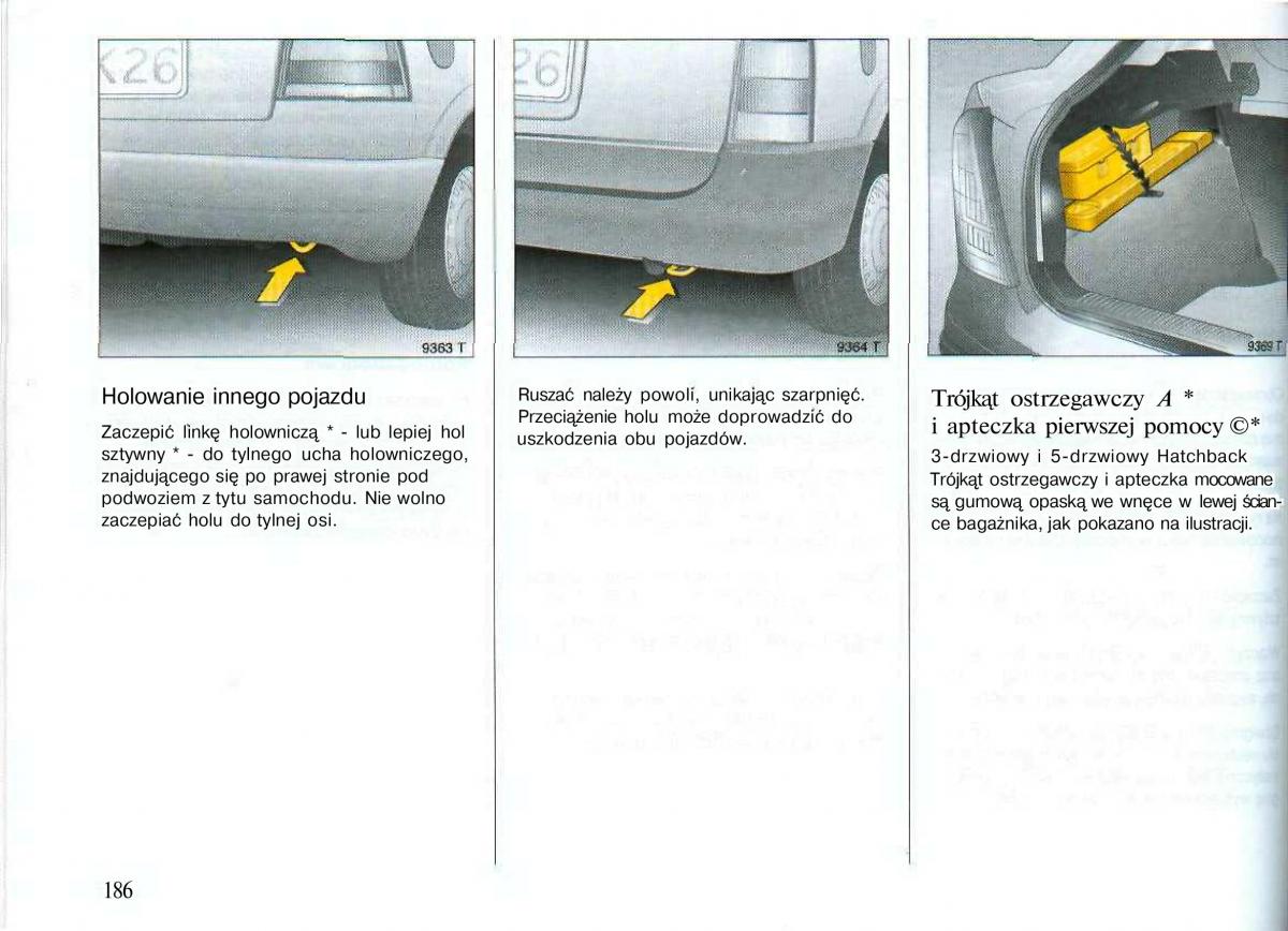 Opel Astra II 2 G instrukcja obslugi / page 187