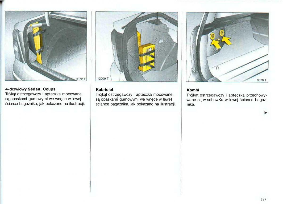 Opel Astra II 2 G instrukcja obslugi / page 188