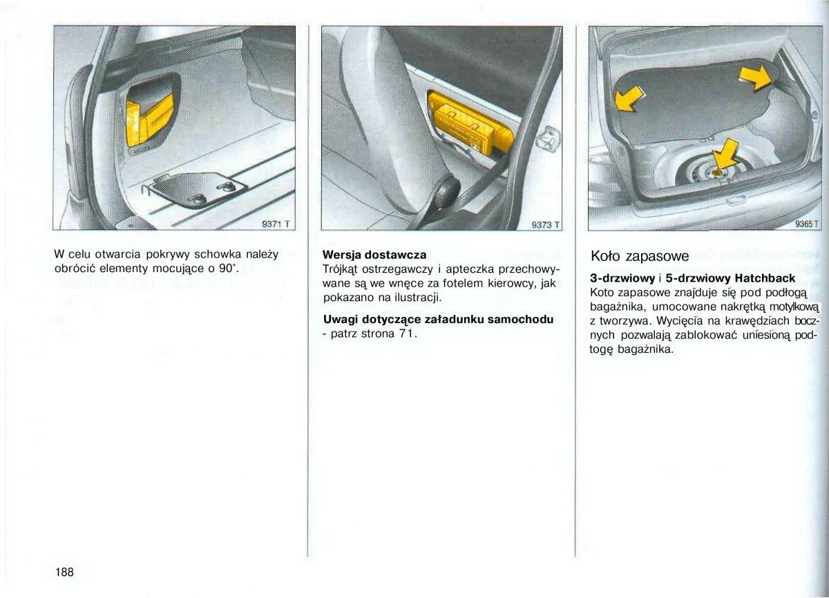 Opel Astra II 2 G instrukcja obslugi / page 189