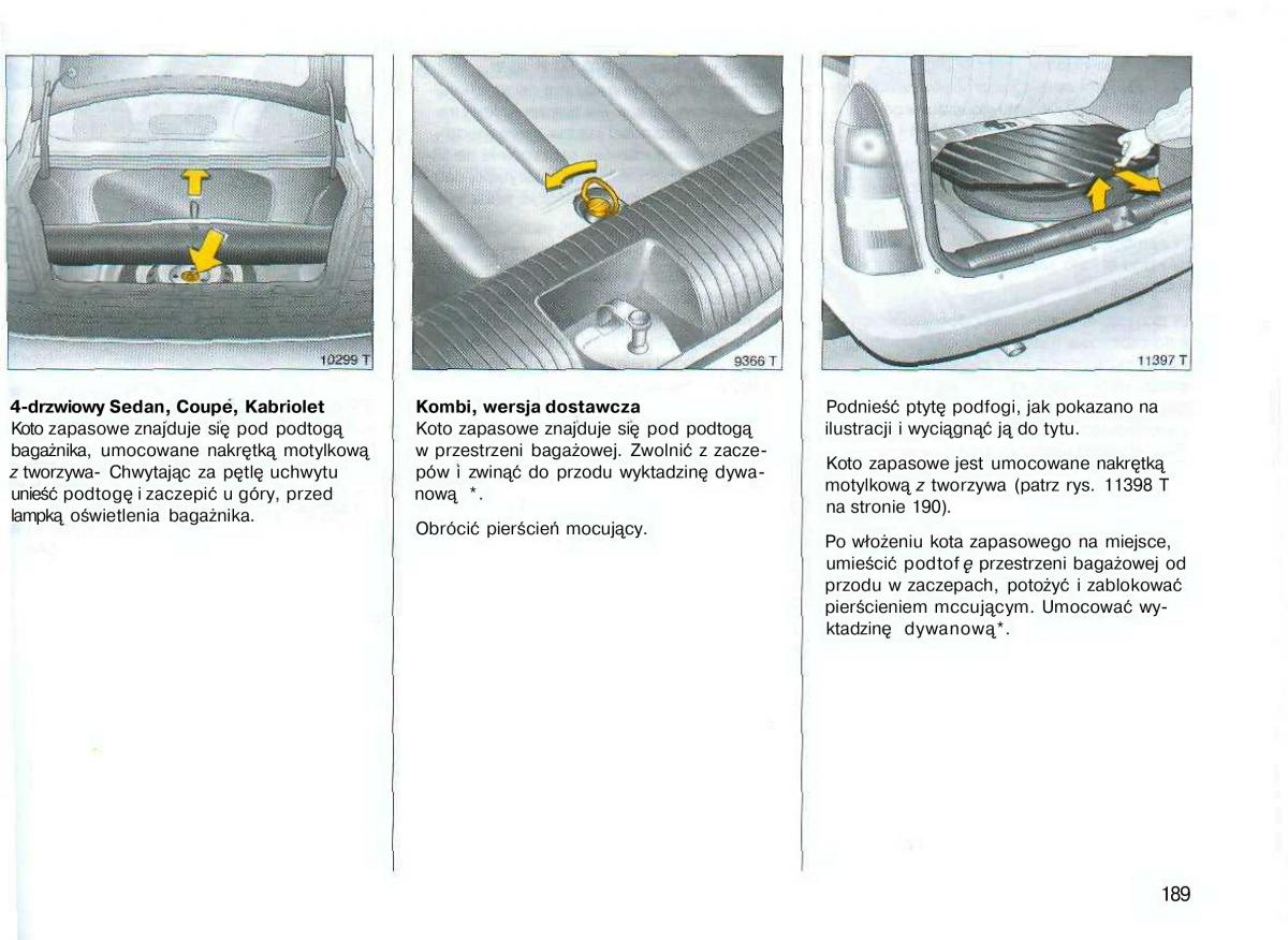 Opel Astra II 2 G instrukcja obslugi / page 190