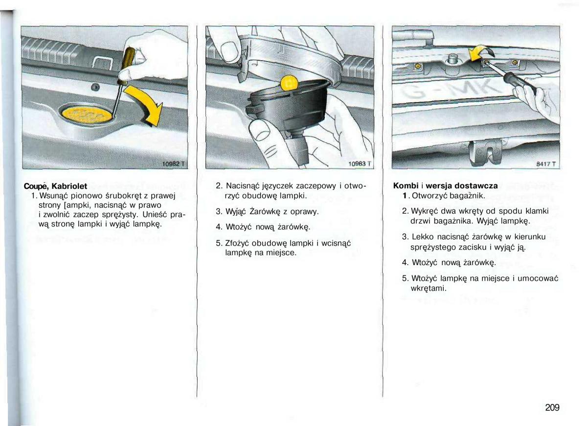 Opel Astra II 2 G instrukcja obslugi / page 210