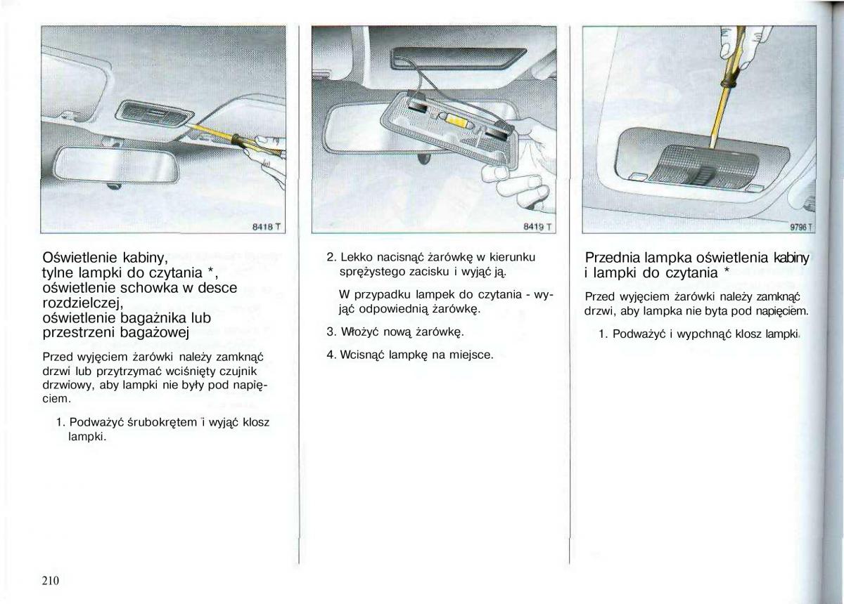 Opel Astra II 2 G instrukcja obslugi / page 211