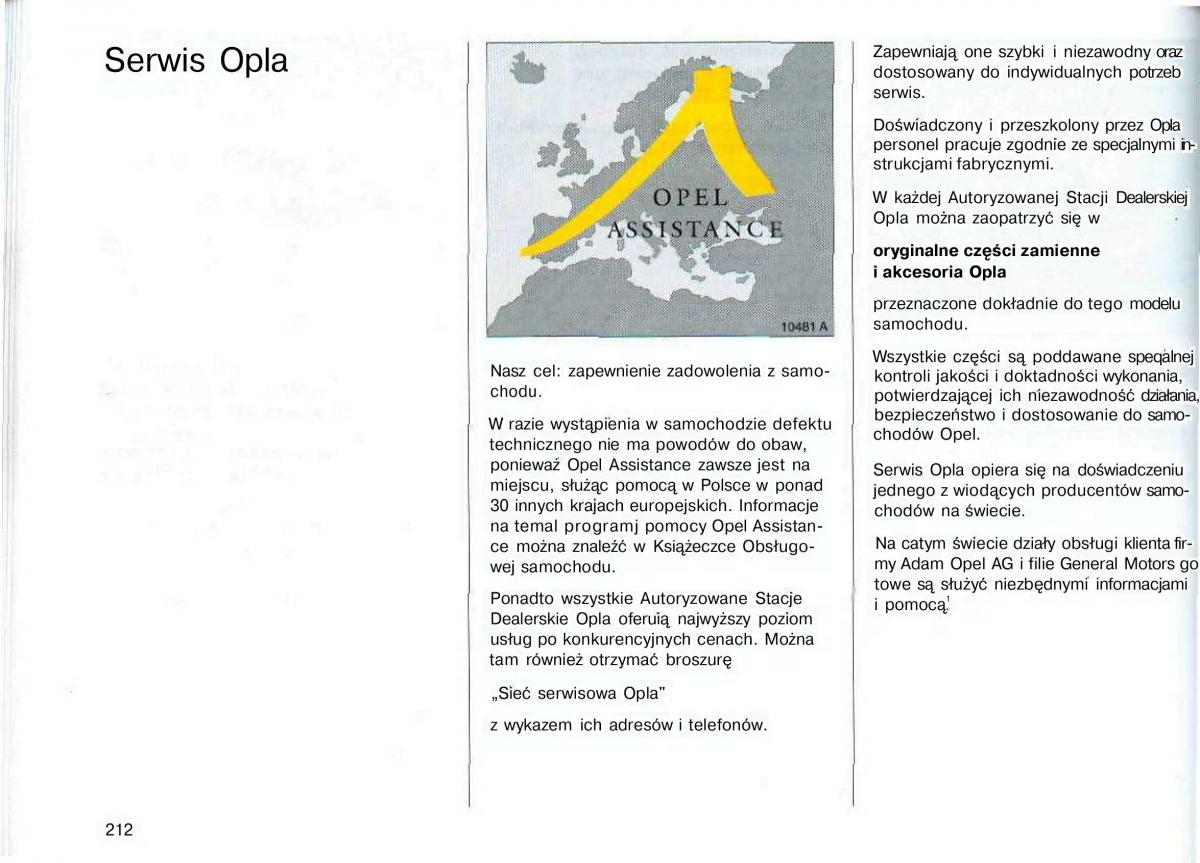 Opel Astra II 2 G instrukcja obslugi / page 213