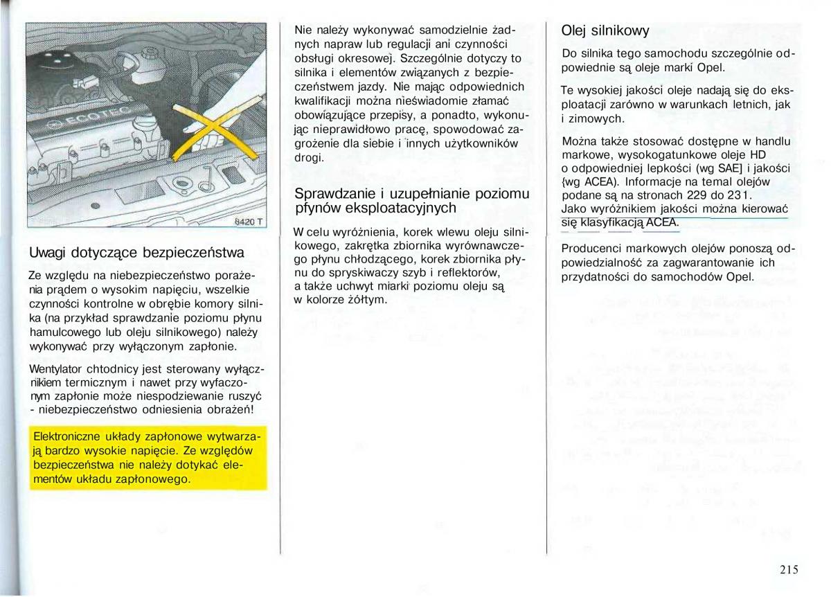 Opel Astra II 2 G instrukcja obslugi / page 216