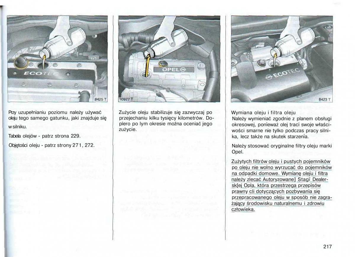 Opel Astra II 2 G instrukcja obslugi / page 218