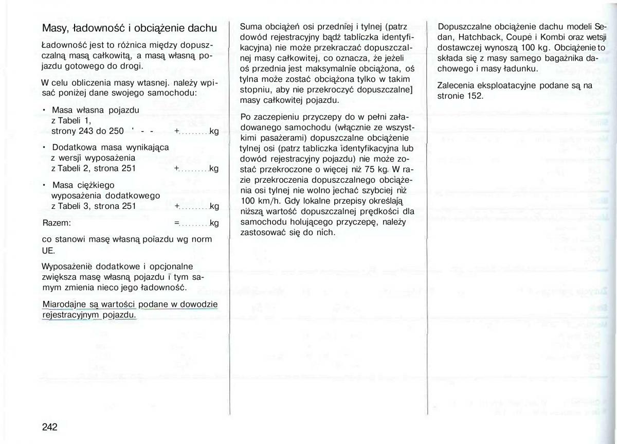 Opel Astra II 2 G instrukcja obslugi / page 243