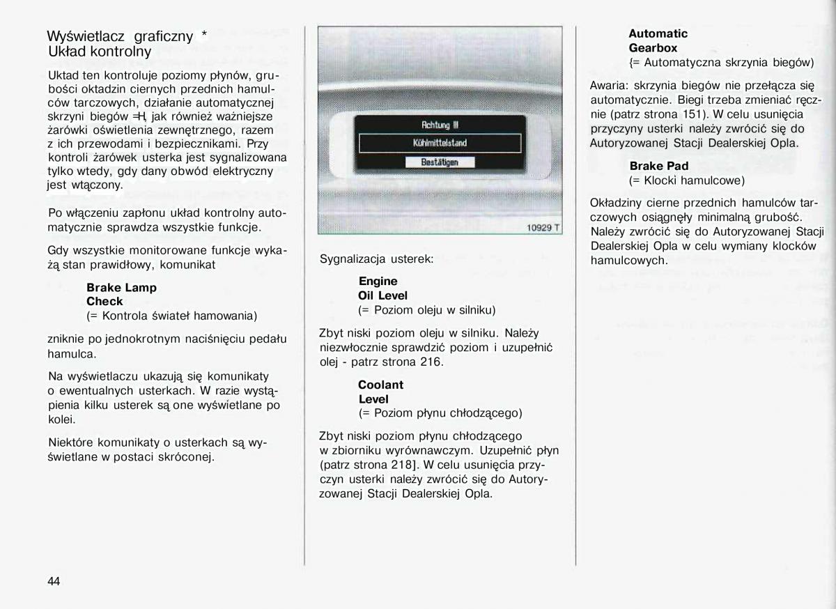 Opel Astra II 2 G instrukcja obslugi / page 45