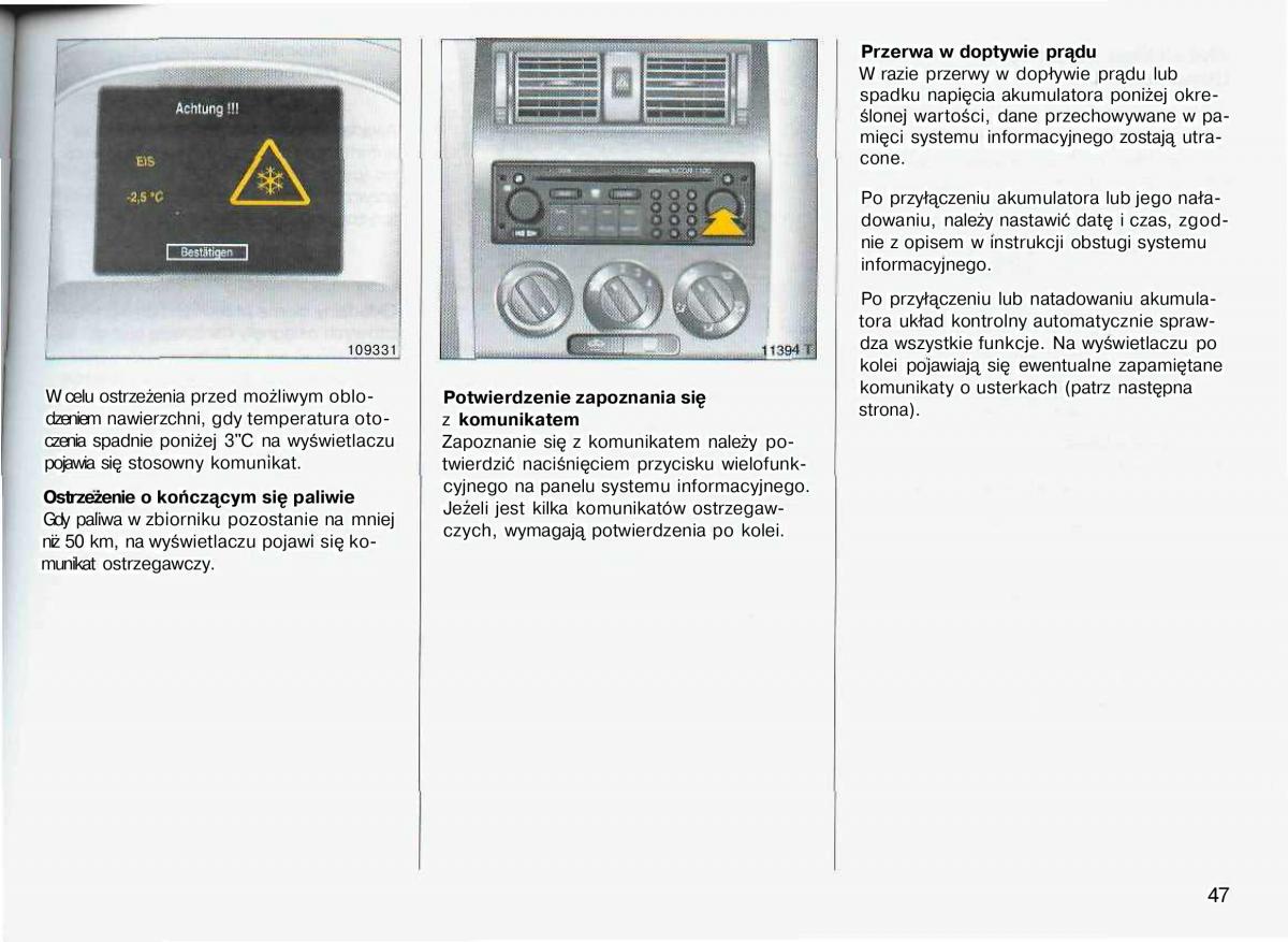 Opel Astra II 2 G instrukcja obslugi / page 48