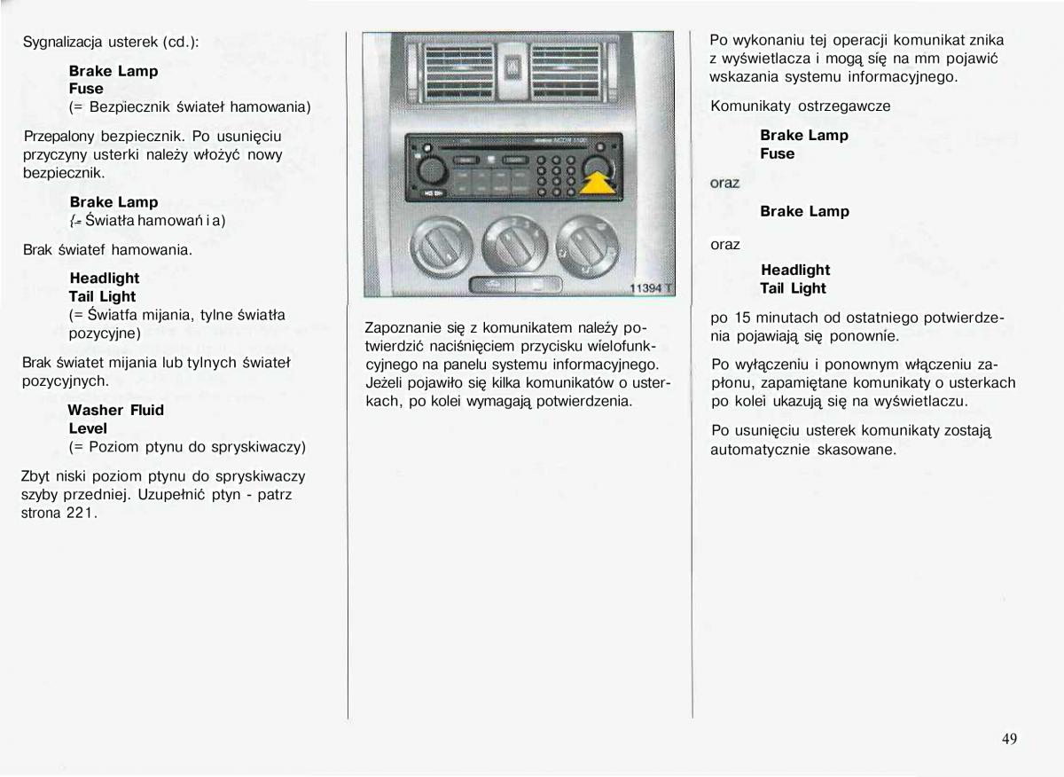 Opel Astra II 2 G instrukcja obslugi / page 50