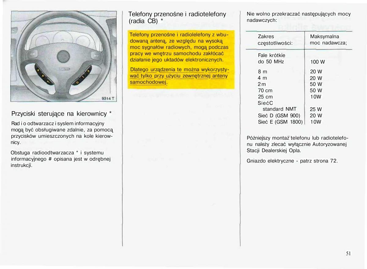 Opel Astra II 2 G instrukcja obslugi / page 52