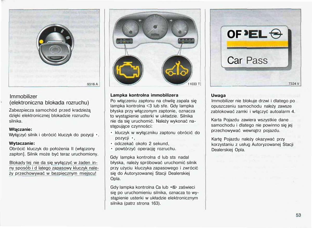 Opel Astra II 2 G instrukcja obslugi / page 54