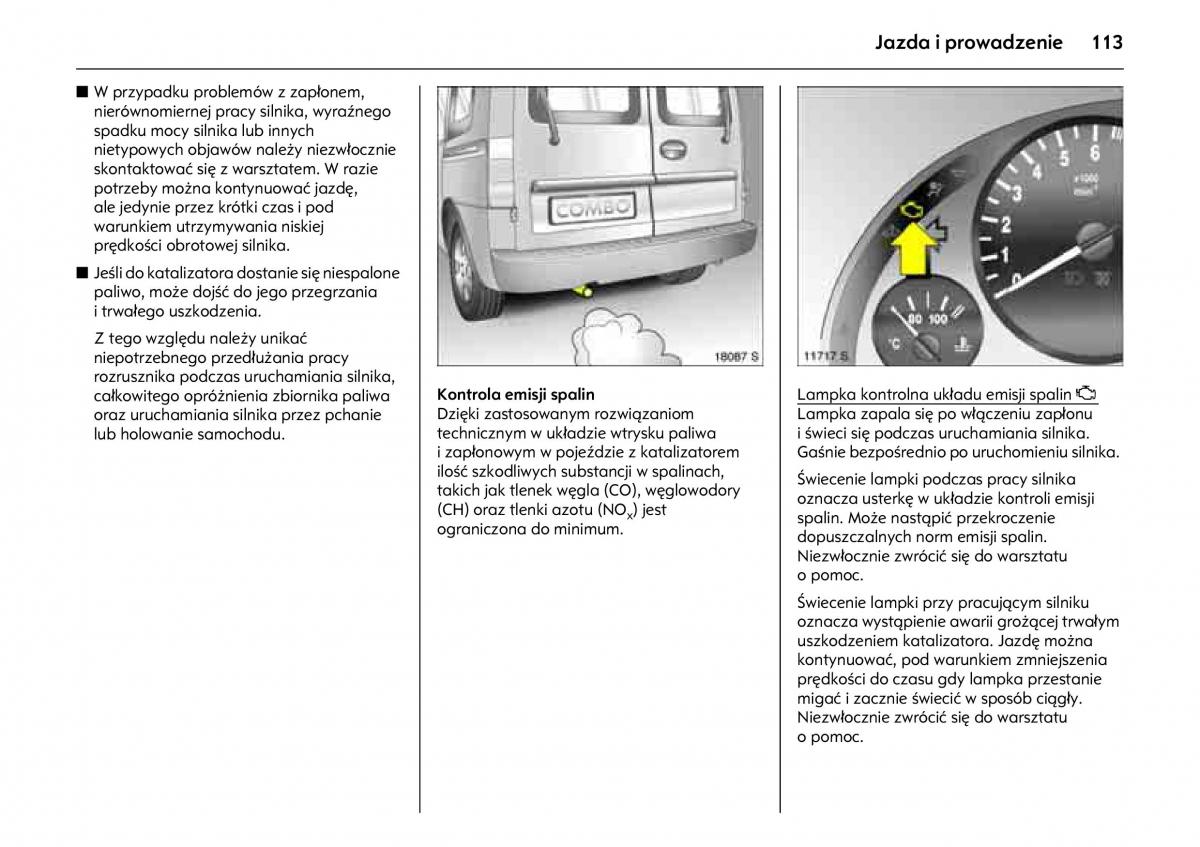 Opel Combo C instrukcja obslugi / page 117