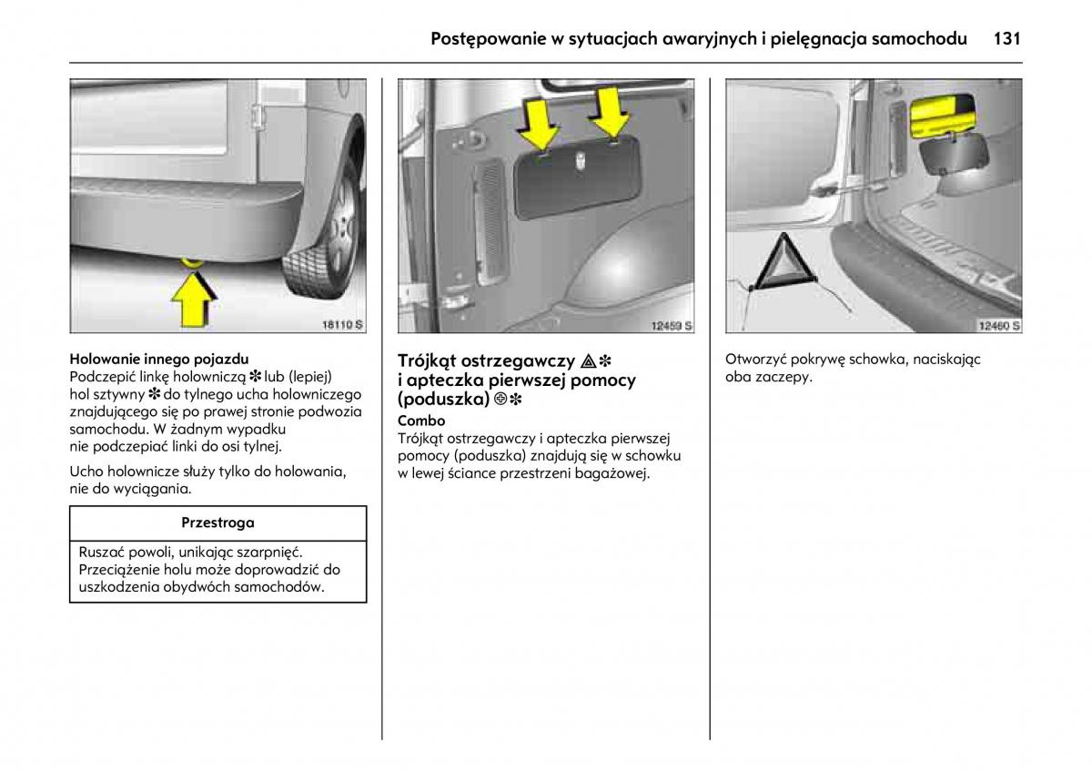 Opel Combo C instrukcja obslugi / page 135