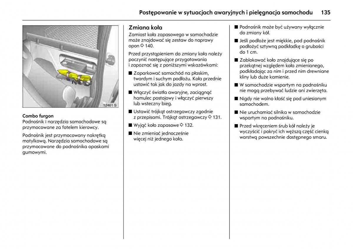 Opel Combo C instrukcja obslugi / page 139