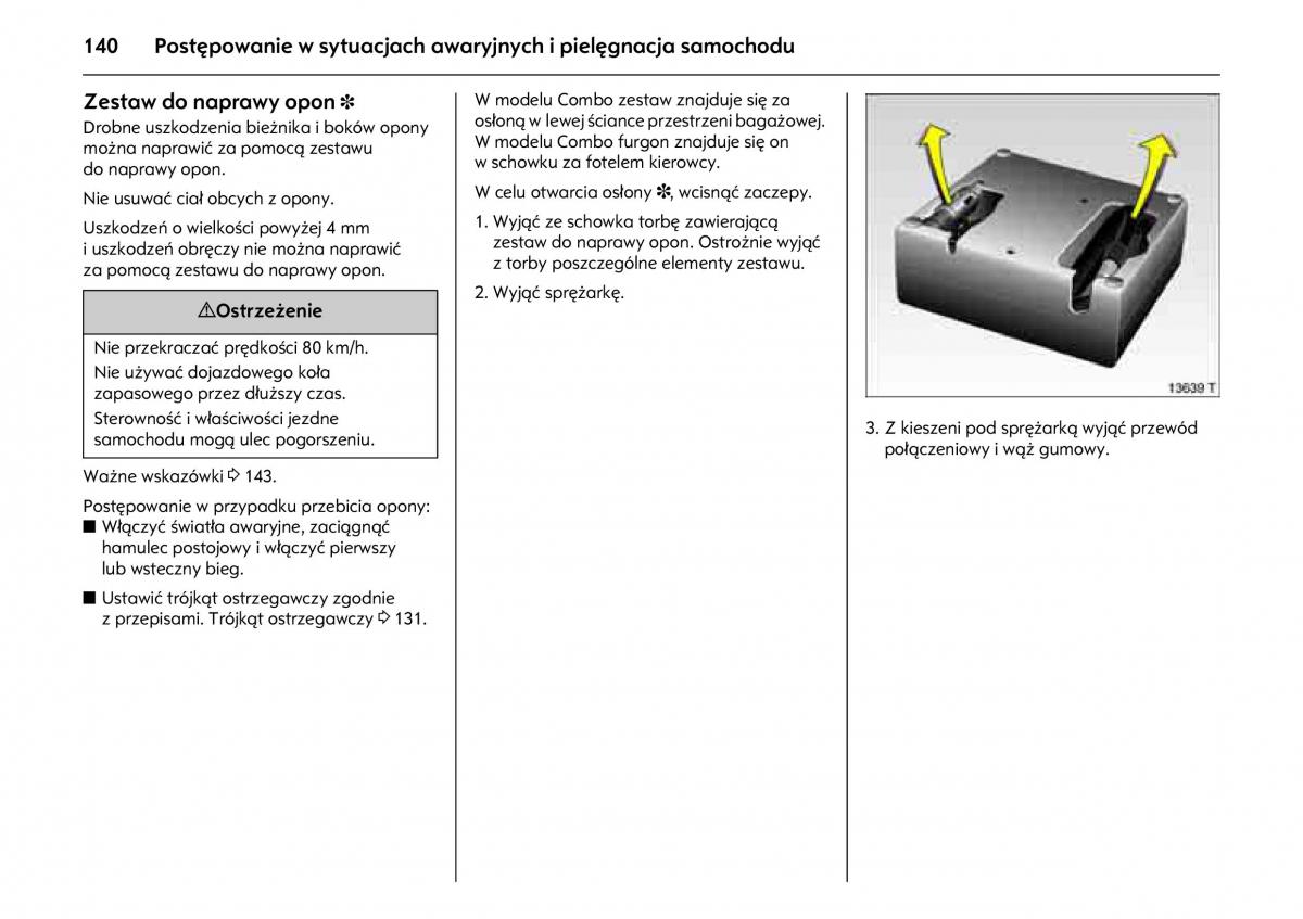 Opel Combo C instrukcja obslugi / page 144