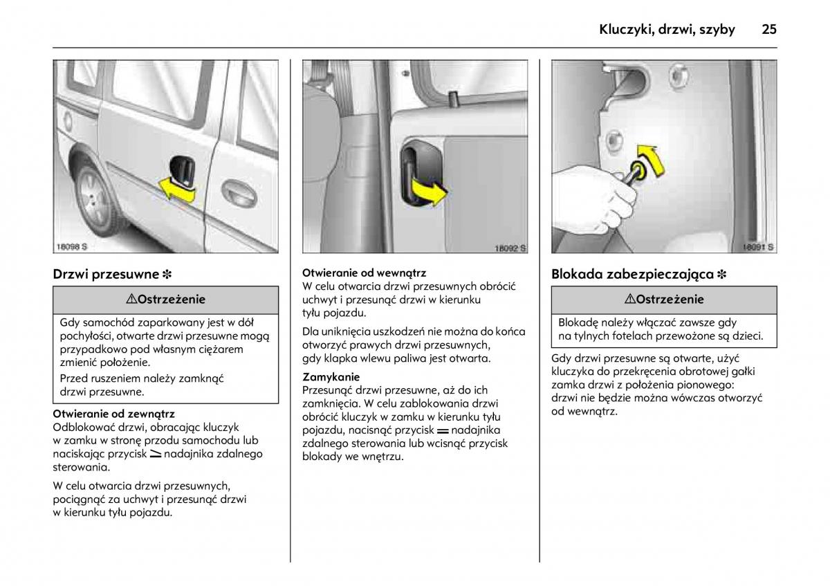 Opel Combo C instrukcja obslugi / page 29