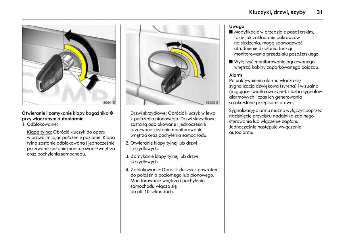 Opel Combo C instrukcja obslugi / page 35