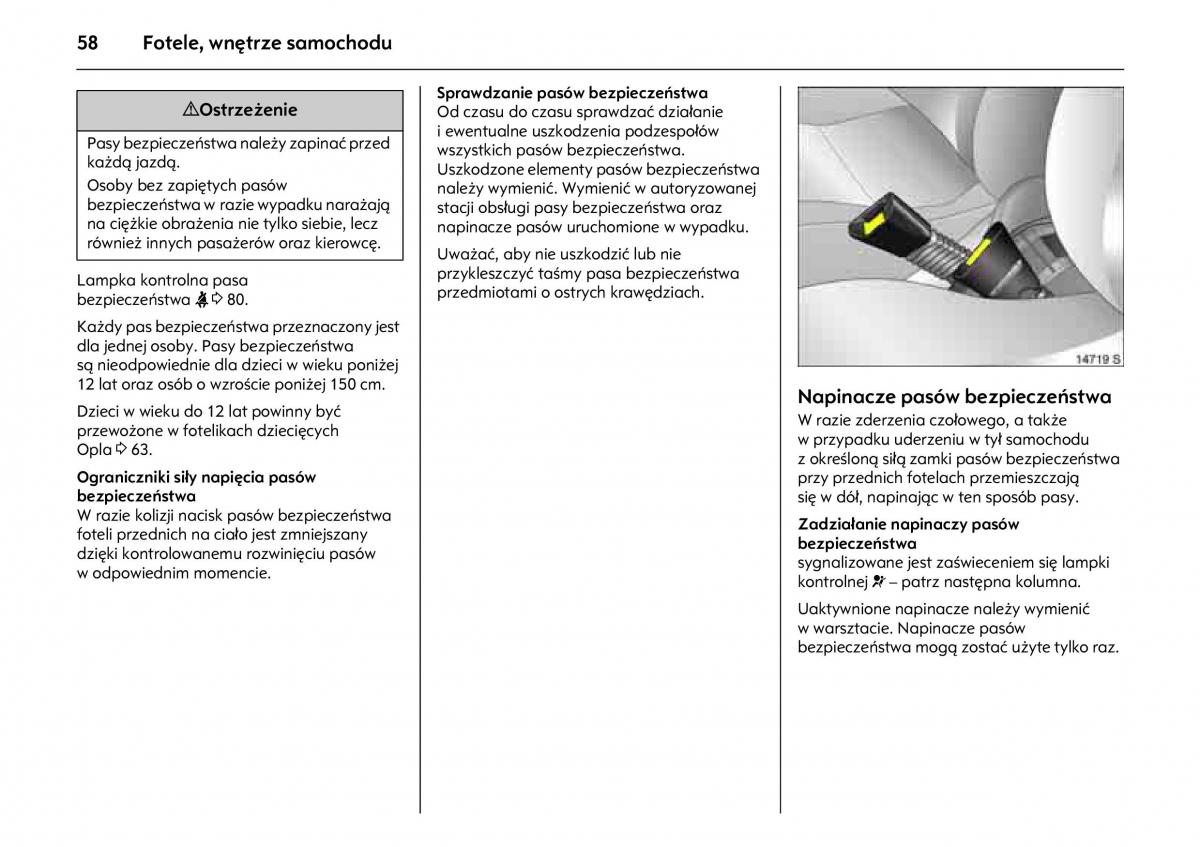 Opel Meriva A instrukcja obslugi / page 62