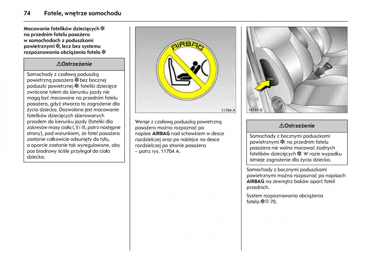 Opel Meriva A instrukcja obslugi / page 78